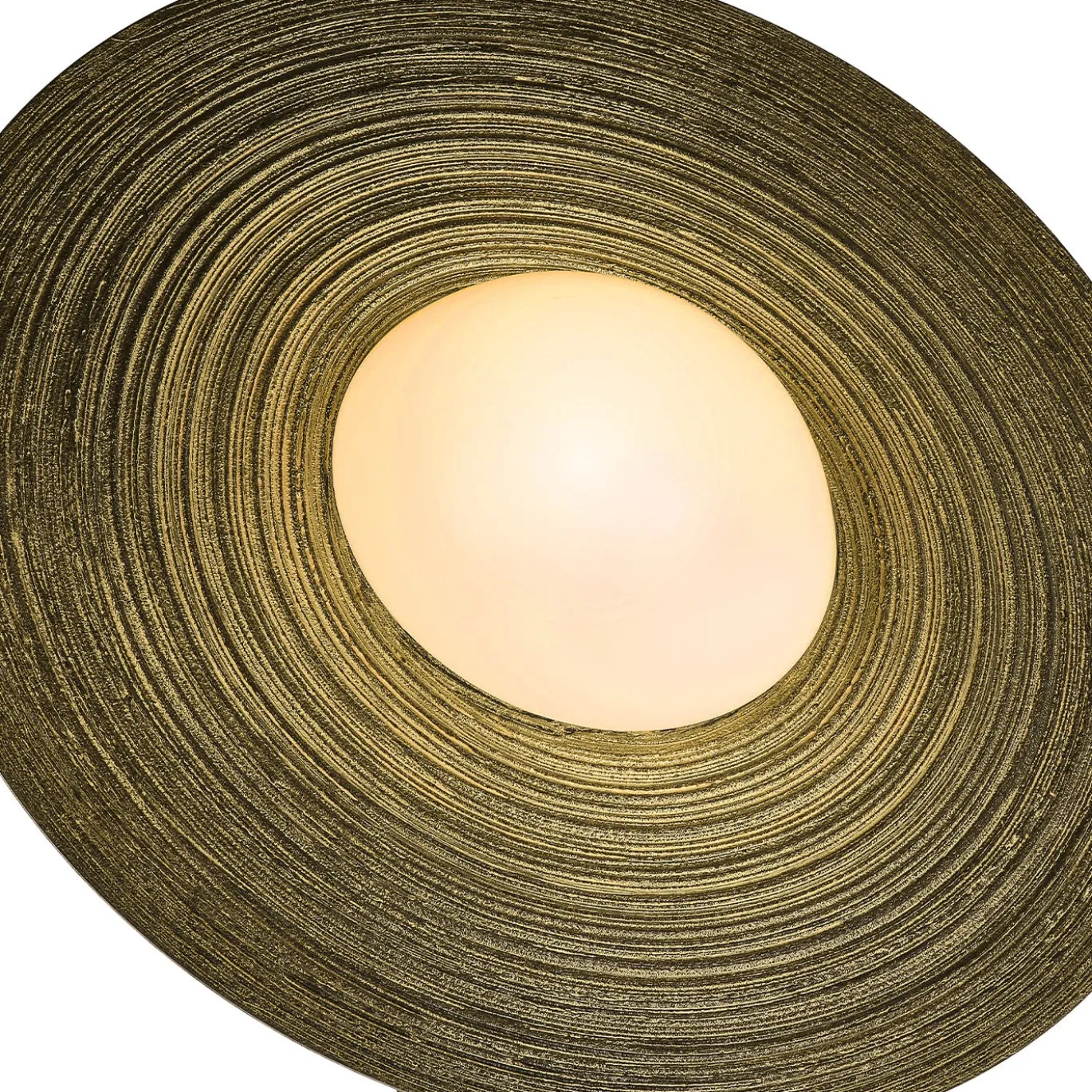 Lampada da terra Saturno in resina bronzo spazzolata