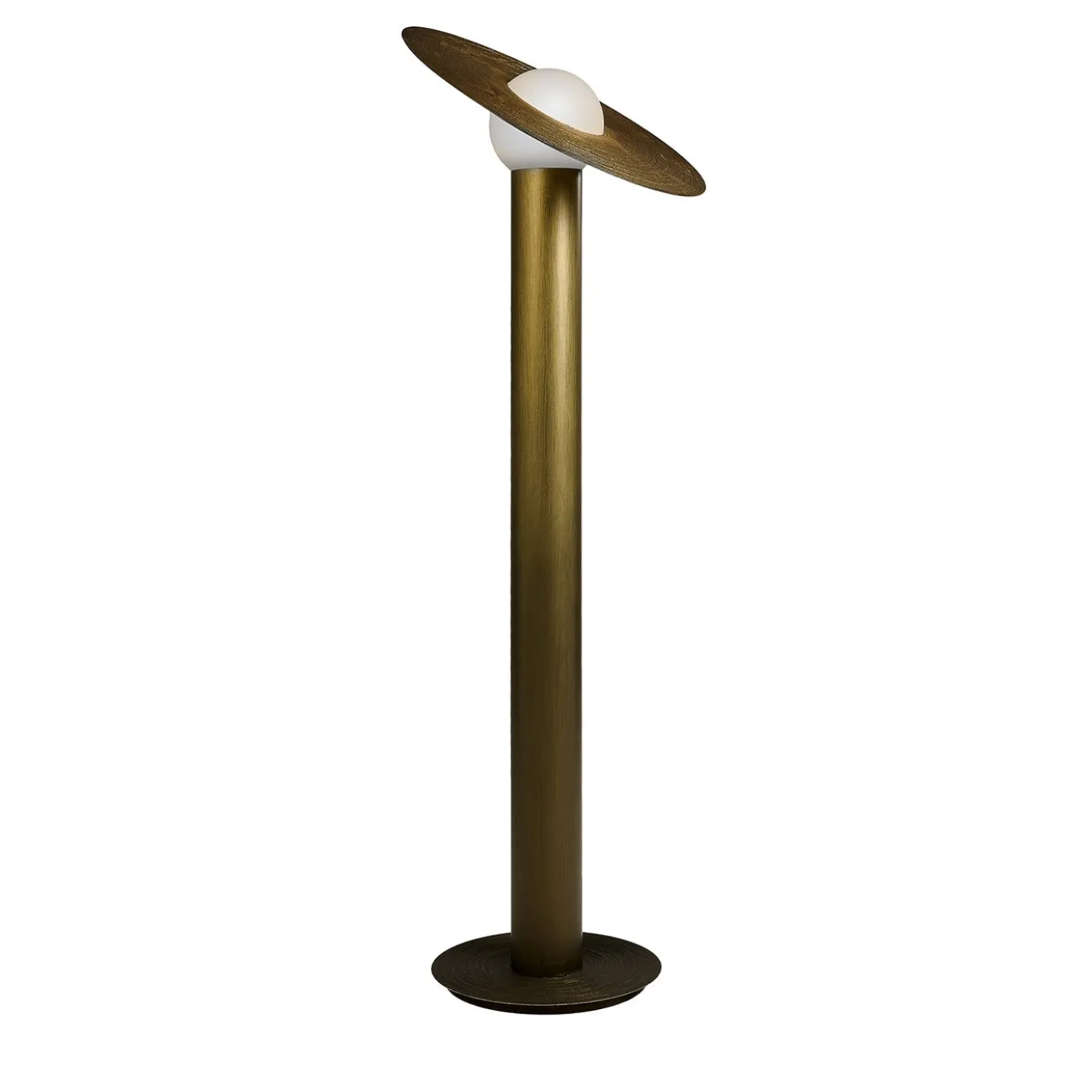Lampada da terra Saturno in resina bronzo spazzolata
