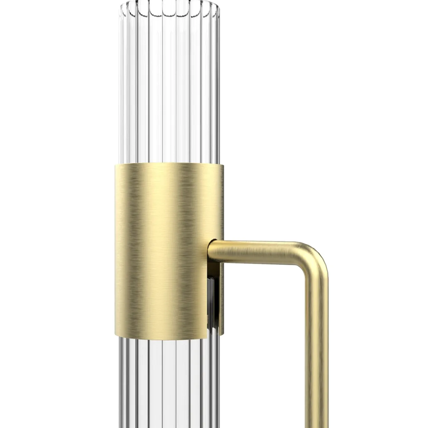 Lampada da terra Sbarlusc in vetro bianco e ottone di Isacco Brioschi
