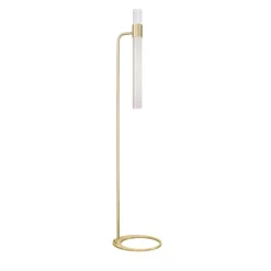Lampada da terra Sbarlusc in vetro bianco e ottone di Isacco Brioschi