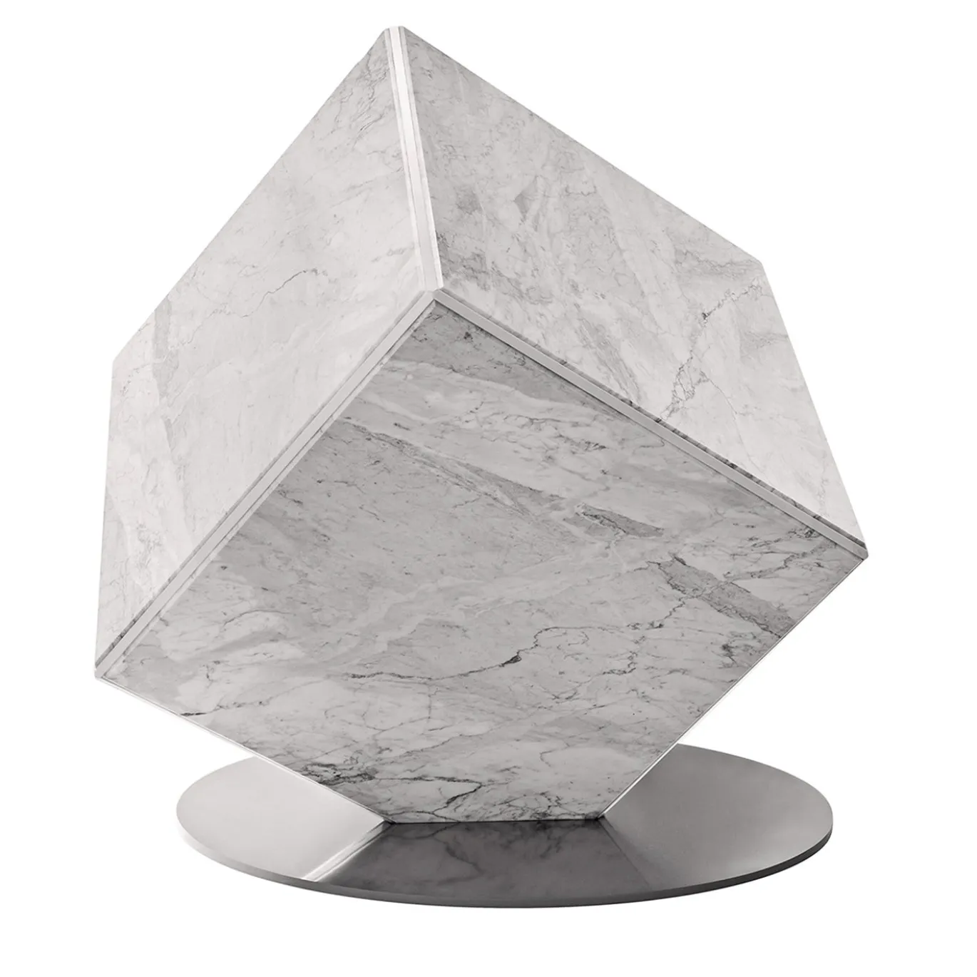 Lampada da terra scultorea Lybra in marmo di Carrara di Marco Piva