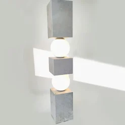 Lampada da Terra Totem in Marmo Travertino