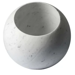 Lampada da Terra Urano 50 in Marmo Bianco di Carrara di Elisa Ossino