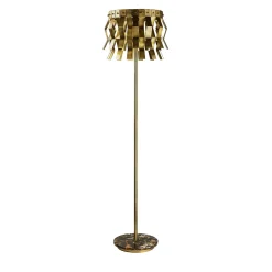 Lampada da terra Veronica con struttura in ottone e base in marmo