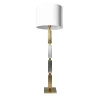 LAMPADA DA TERRA ZANTA IN OTTONE NATURALE E SELENITE CON PARALUME IN SETA AVORIO - FLAIR EDITION MADE BY NSL