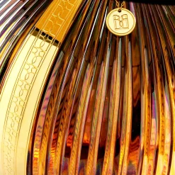 Lampada Lucciola in Cristallo Ambra perlato e finitura oro