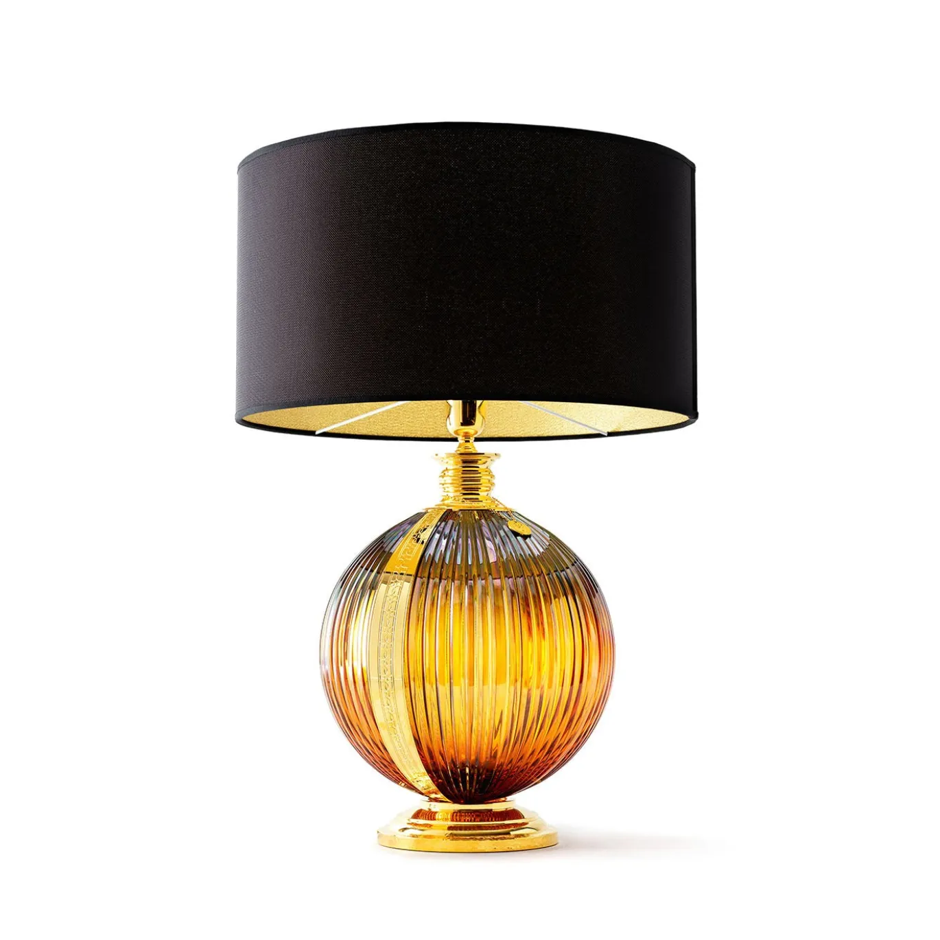 Lampada Lucciola in Cristallo Ambra perlato e finitura oro