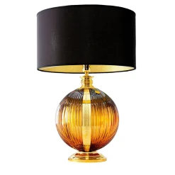 Lampada Lucciola in Cristallo Ambra perlato e finitura oro