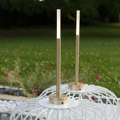 Lampada portatile Eklé in oro spazzolato