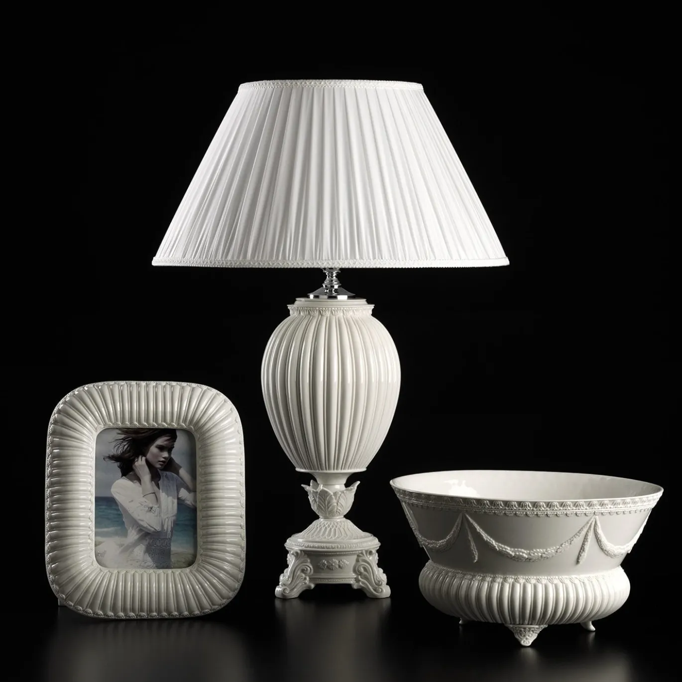 Lampada Retro in Porcellana Bianca