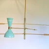 Lampadario a 3 bracci in ottone Contrappeso Due
