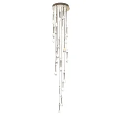 Lampadario a cascata con gocce bianche