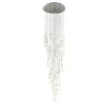 Lampadario a Cascata in Tubo di Vetro di Murano Trasparente