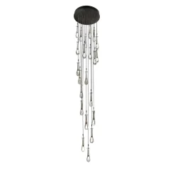 Lampadario a cascata Smoky Drops