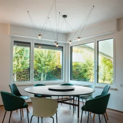 Lampadario a diffusione luminosa D02 nero a 6 luci