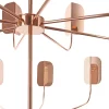 Lampadario a foglia di ferro con finitura in rame Luci a led Matteo Zorzenoni