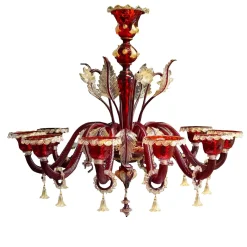 Lampadario Algieba rosso