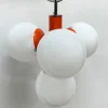 Lampadario a 4 luci arancione Stilnovo