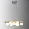 Lampadario a 9 luci argentato Balloons