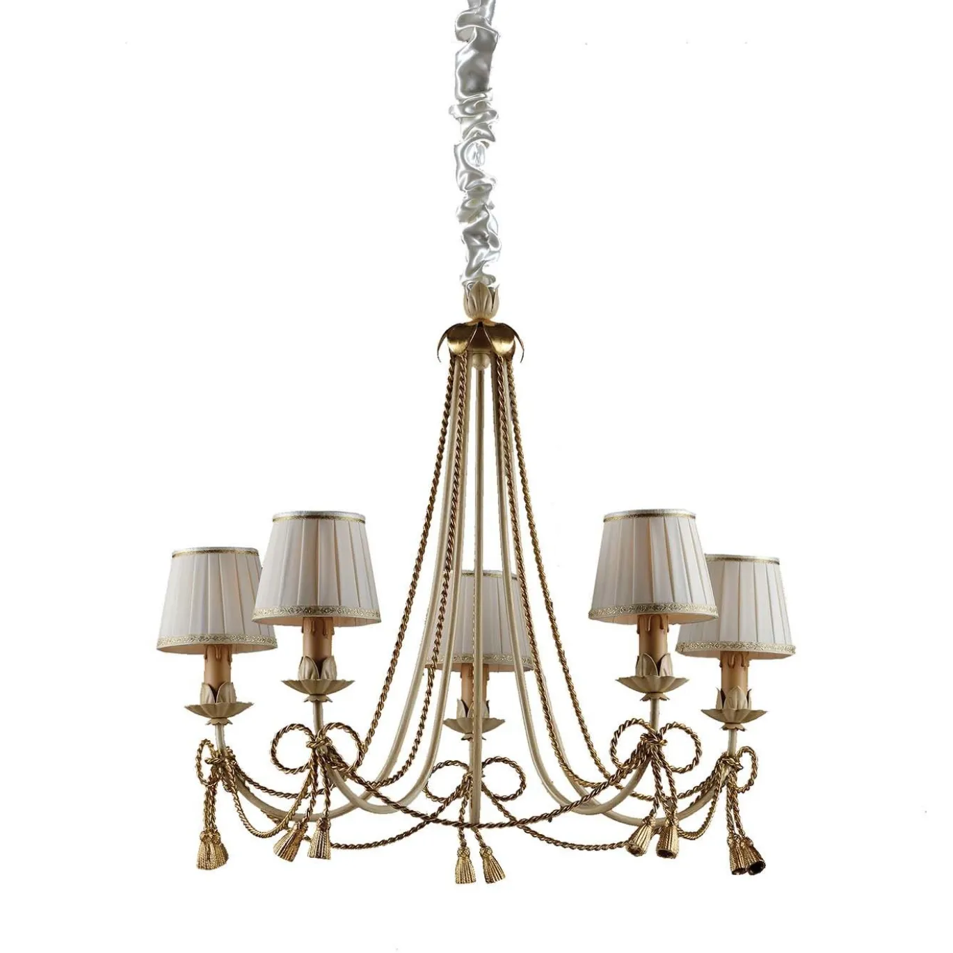 1341 Lampadario a 5 luci avorio