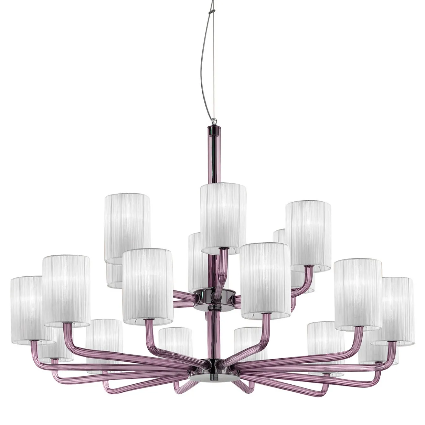 Lampadario a 18 luci Can Can Ametista