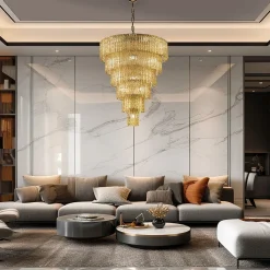 Lampadario a 19 luci Cascade Amber