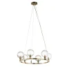 Lampadario a 6 luci Crystal Ball Gold