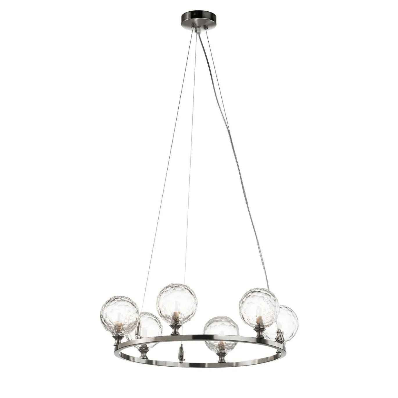 Lampadario a 6 luci Crystal Ball Nickel