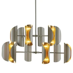 4000 Lampadario a 24 luci grigio e oro