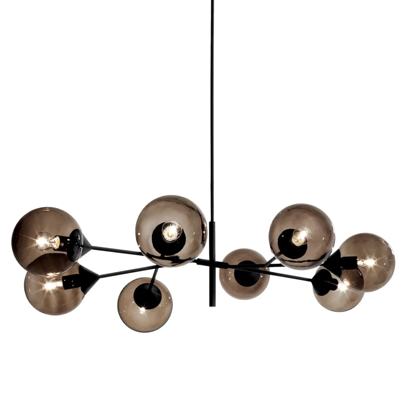 Lampadario a 8 luci in bronzo Kendama
