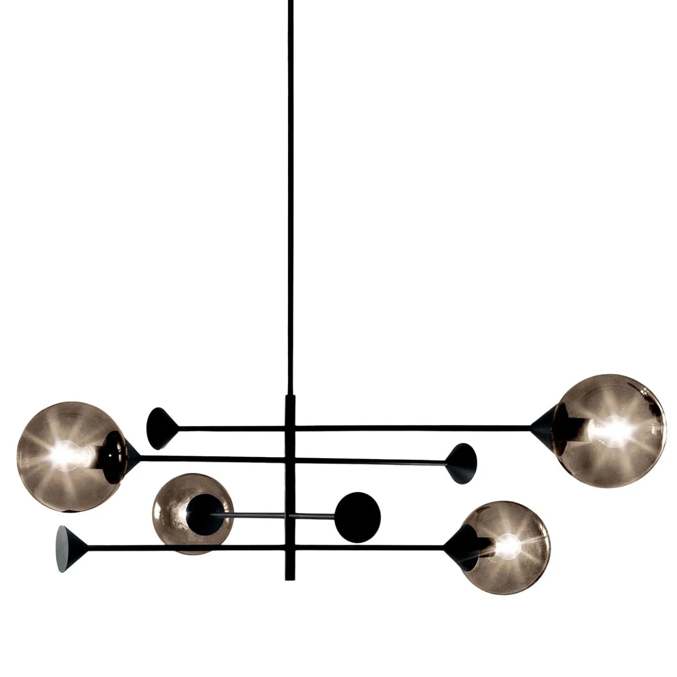 Lampadario a 4 luci in bronzo Kendama