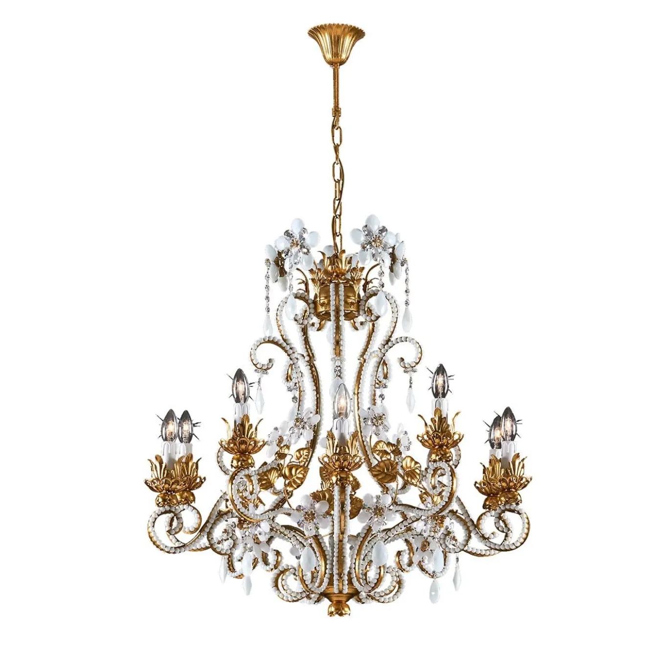 Lampadario 1458 a 10 luci in metallo