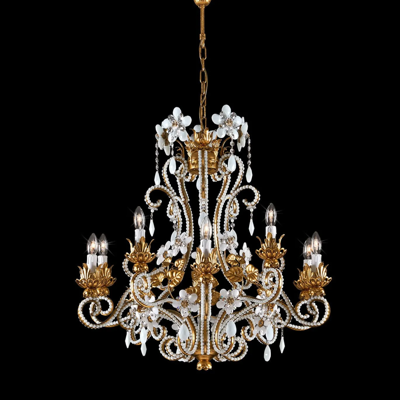 Lampadario 1458 a 10 luci in metallo