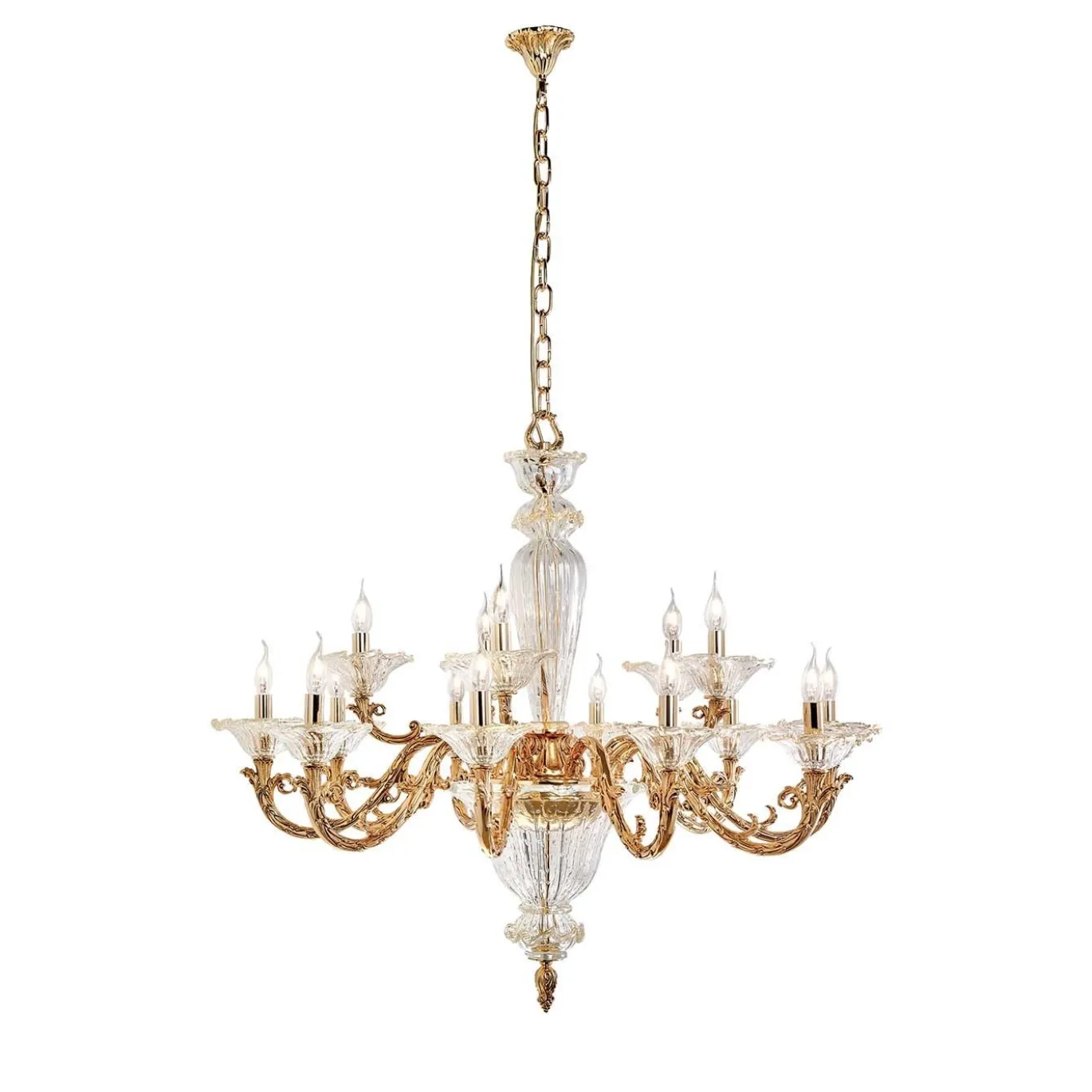 Lampadario a 15 luci in oro
