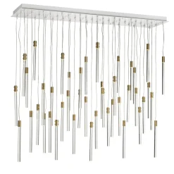 Lampadario a 43 Luci in Tubo di Vetro Trasparente