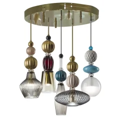Lampadario a 5 luci multicolore Divas