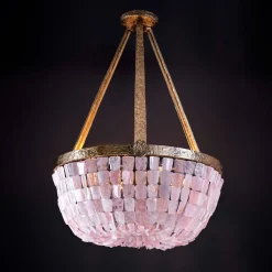 Lampadario a 8 Luci Quarzo Rosa