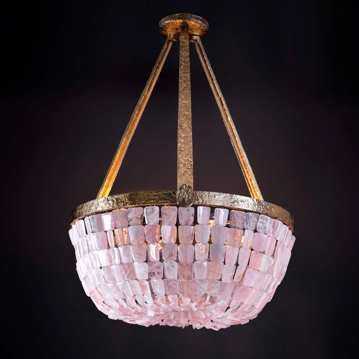 Lampadario a 8 Luci Quarzo Rosa