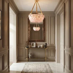 Lampadario a 8 Luci Quarzo Rosa