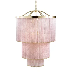Lampadario a 9 Luci Quarzo Rosa