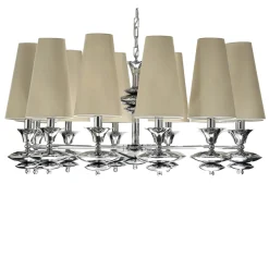 LAMPADARIO A 12 LUCI SCARLETT BEIGE