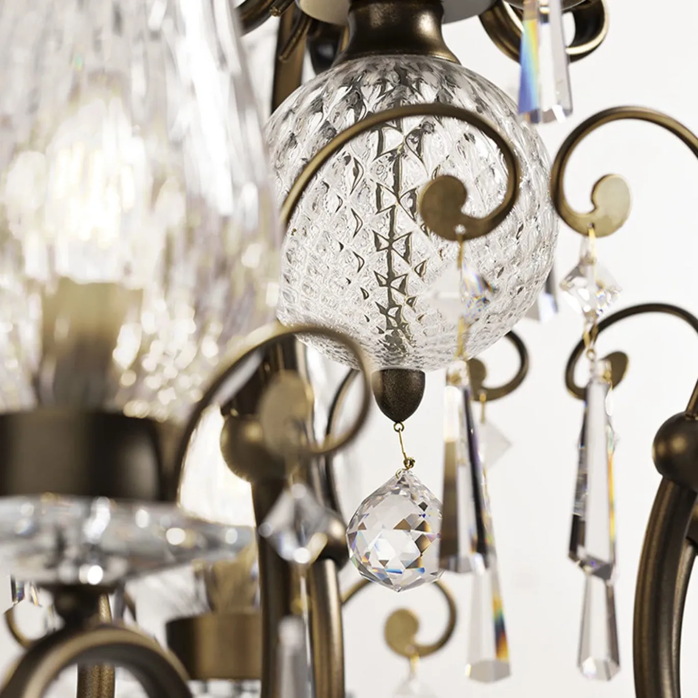 Lampadario Anfora in Vetro Trasparente