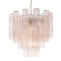 Lampadario Annalisa Rosa in vetro rosa