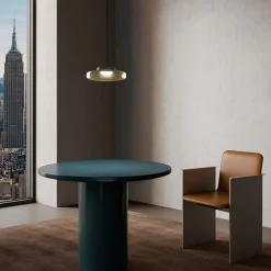 Lampadario a pendente in vetro di champagne singolo per lounge