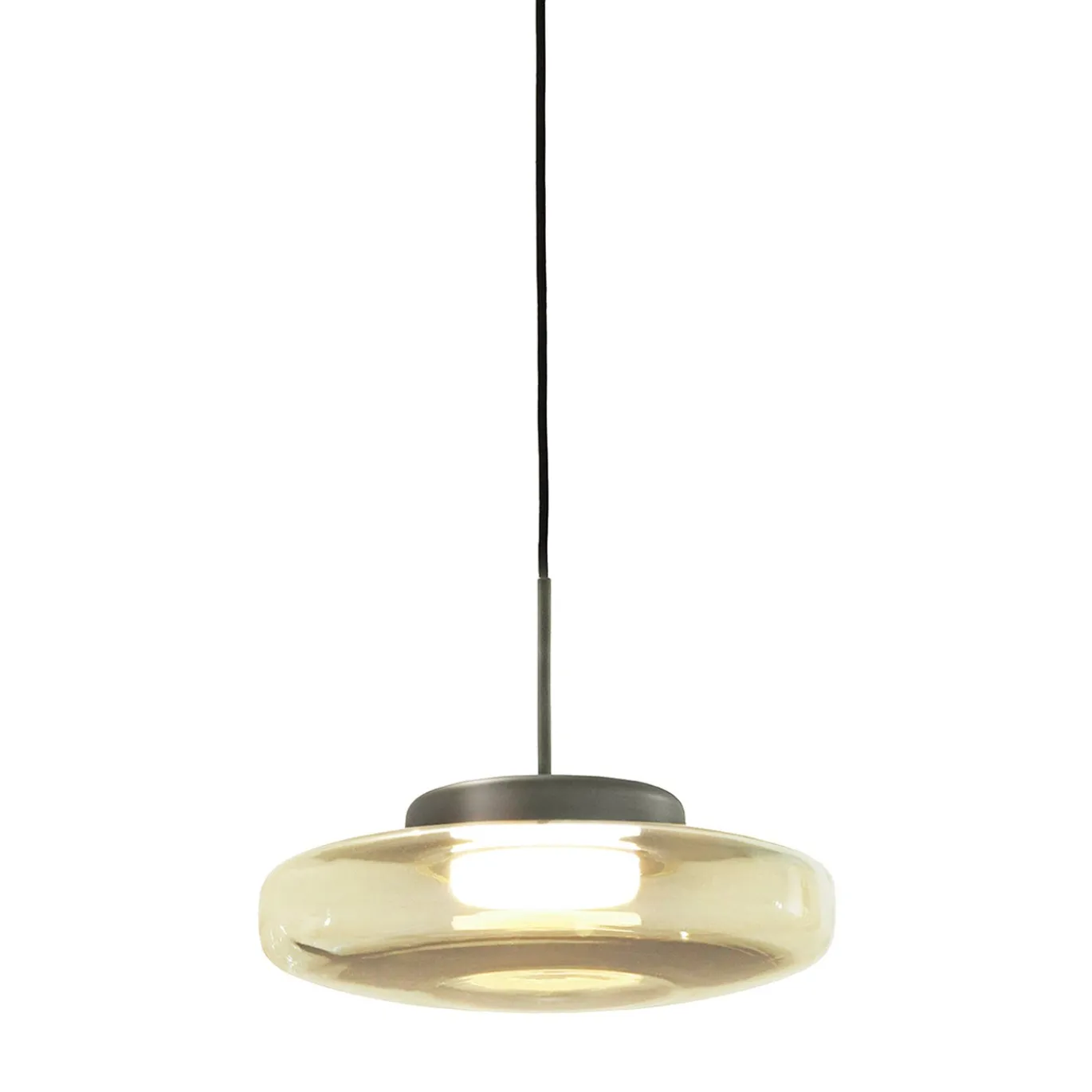 Lampadario a pendente in vetro di champagne singolo per lounge