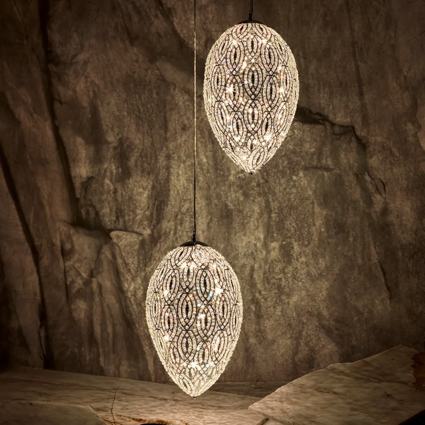 Lampadario Arabesque Egg a 2 luci