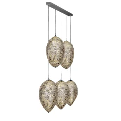 Lampadario Arabesque Egg a 5 luci argentate