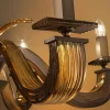 Lampadario Argo marrone e ambra 10 luci