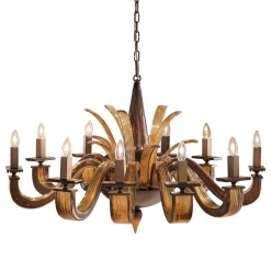 Lampadario Argo marrone e ambra 10 luci