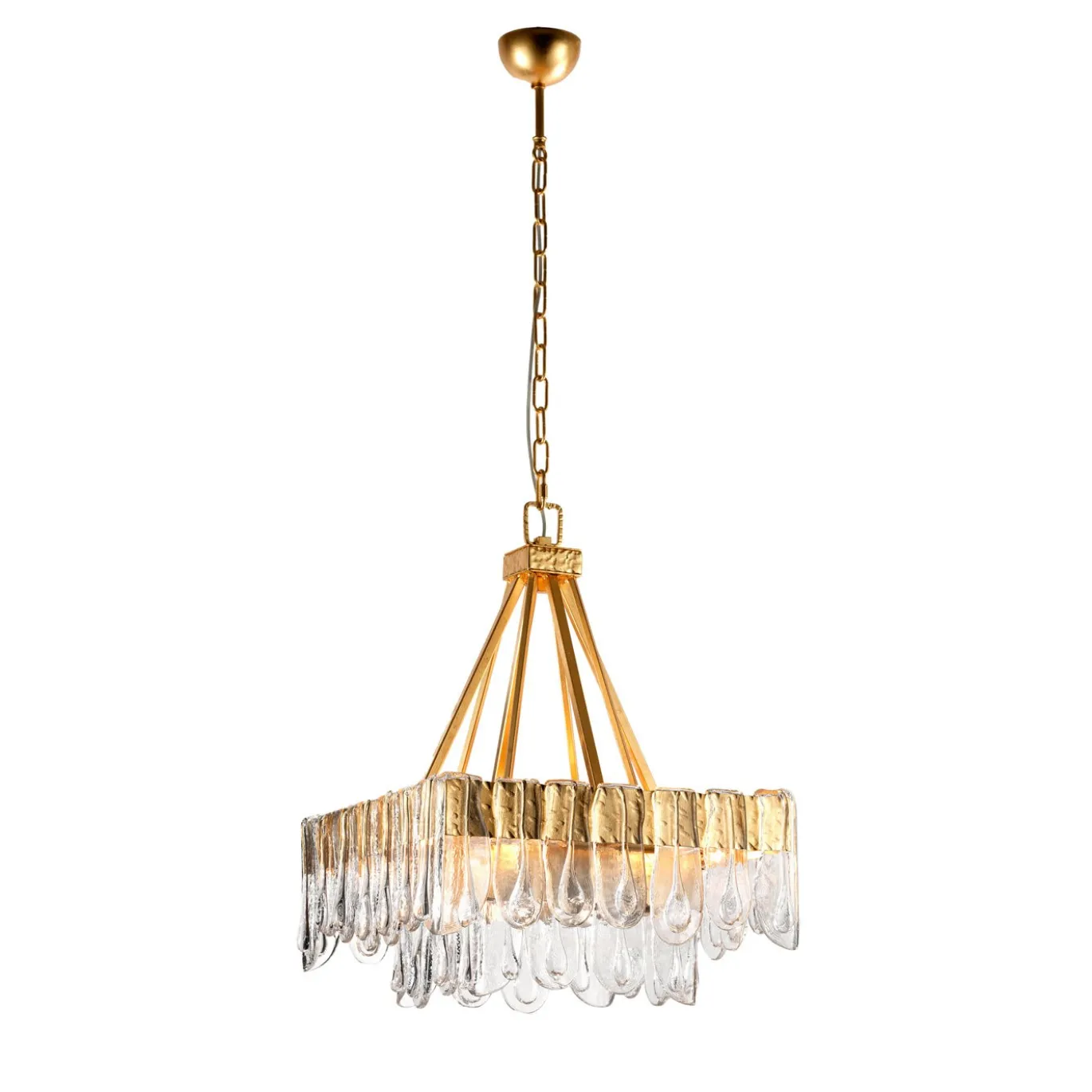 Lampadario Art Deco in oro